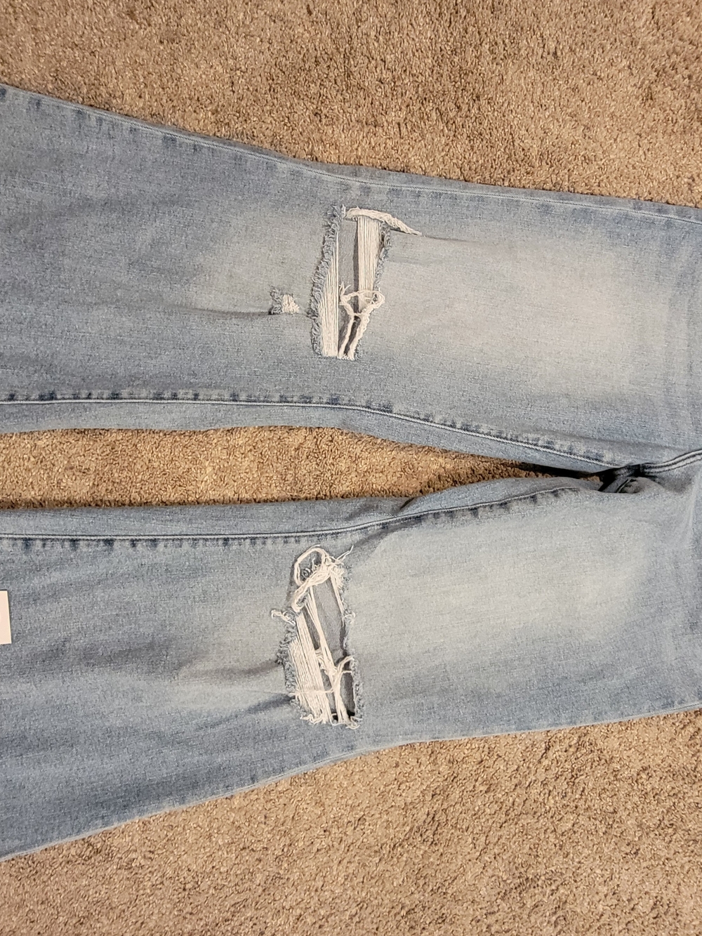 Mica Light Wash Distressed Flare Jeans - Women